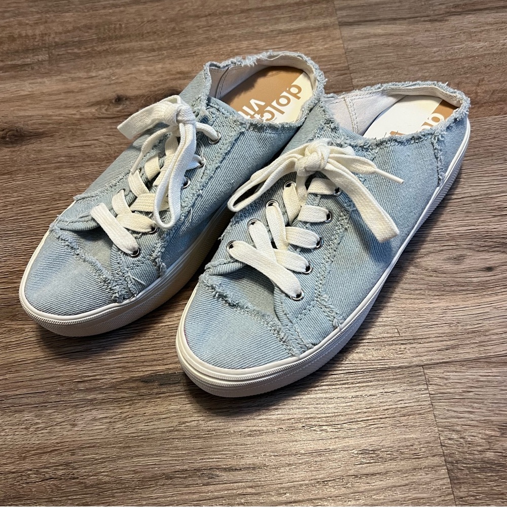Dolce Vita Blue Canvas Jean Slip On Shoes Size 6 - Picture 2 of 8